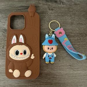 3D LaBubu iPhone 16 Pro Max Case and Bag Charm Bundle
